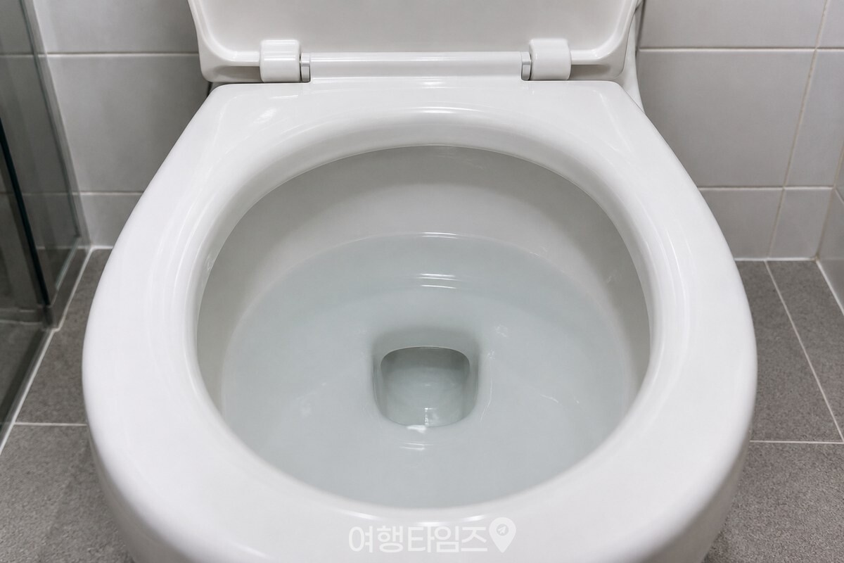 물을 내린 뒤 드러난 매끈한 흰 변기 내벽 / 기사 이해를 돕기 위한 생성형 이미지