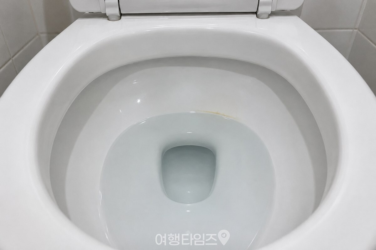 물선 부근에 옅은 누런 띠가 남은 변기 내벽 / 기사 이해를 돕기 위한 생성형 이미지