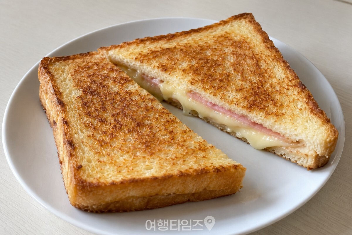 노릇하게 구운 햄치즈 토스트 단면 / 기사 이해를 돕기 위한 생성형 이미지