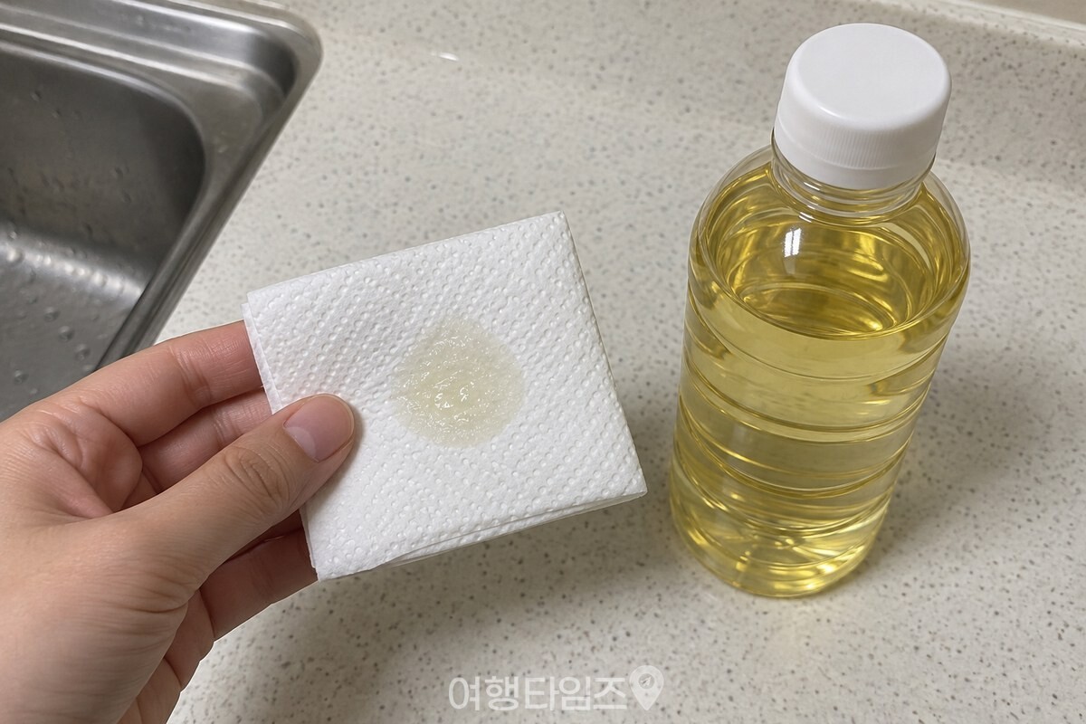 접은 키친타월에 소량의 식용유를 묻힌 모습 / 기사 이해를 돕기 위한 생성형 이미지