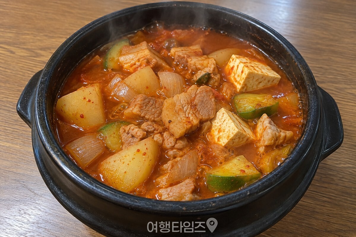 김이 오르는 고추장찌개가 담긴 뚝배기 / 기사 이해를 돕기 위한 생성형 이미지