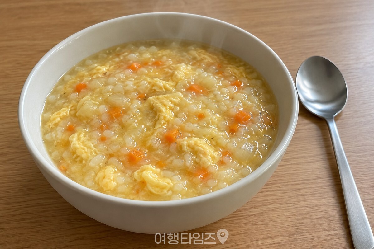 김이 오르는 완성 야채죽 한 그릇 / 기사 이해를 돕기 위한 생성형 이미지