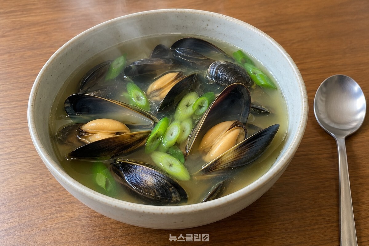 김이 오르는 맑은 홍합탕 한 그릇 / 기사 이해를 돕기 위한 생성형 이미지