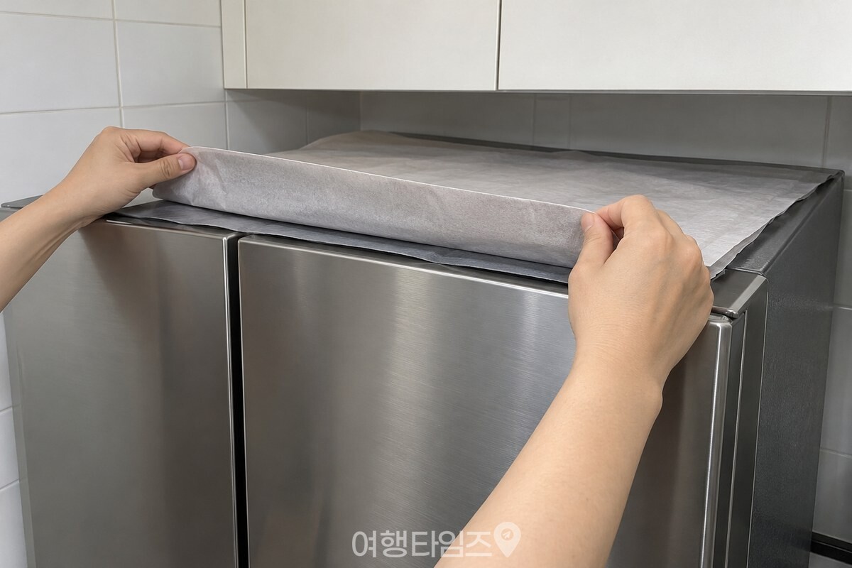 신문지 끝을 안쪽으로 접어 들어 올리는 모습 / 기사 이해를 돕기 위한 생성형 이미지