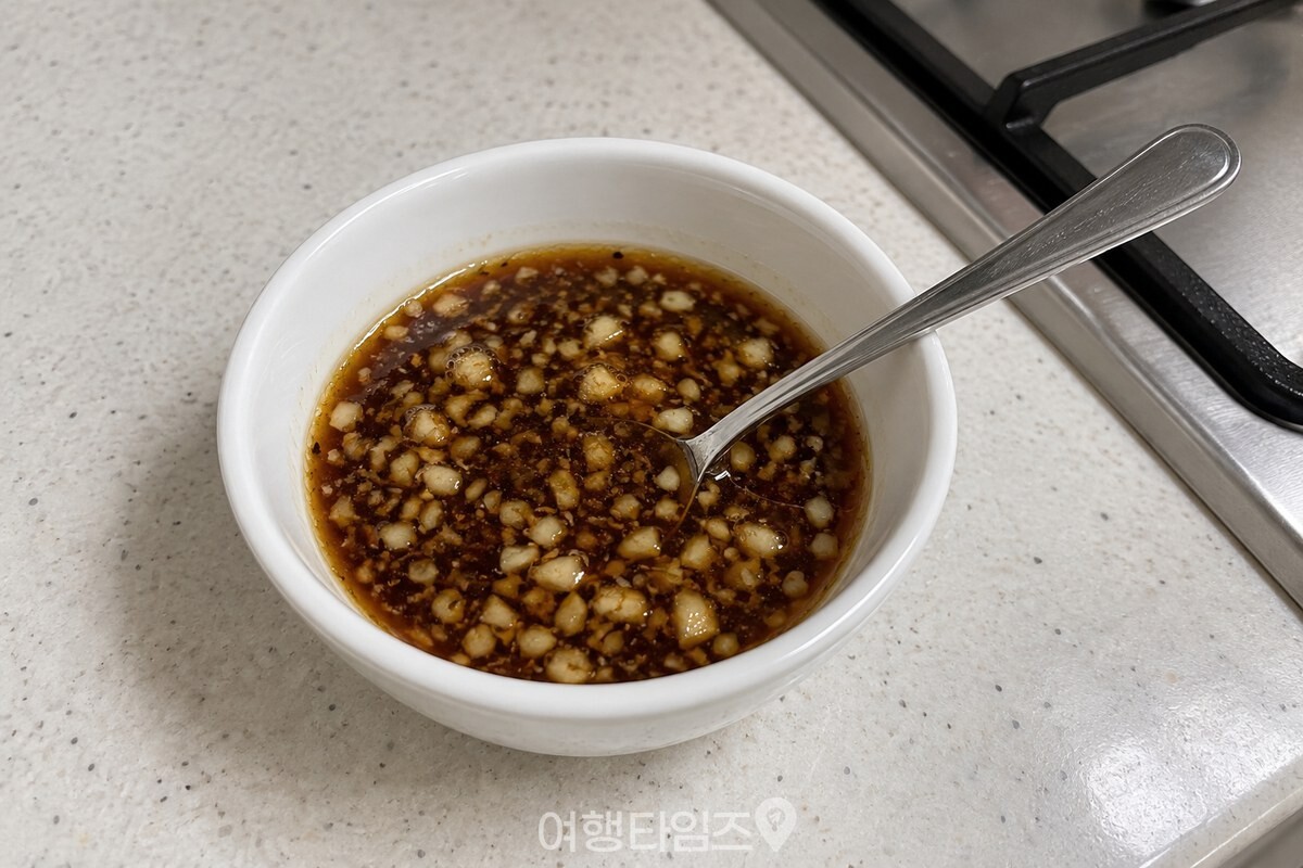 작은 그릇에 고루 섞어 둔 새송이버섯구이 양념 / 기사 이해를 돕기 위한 생성형 이미지