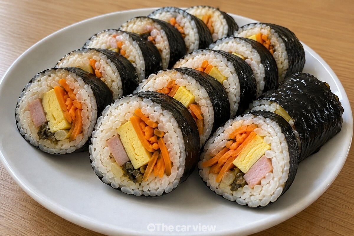 당근 향이 밴 속재료로 말아 썬 김밥 / 기사 이해를 돕기 위한 생성형 이미지