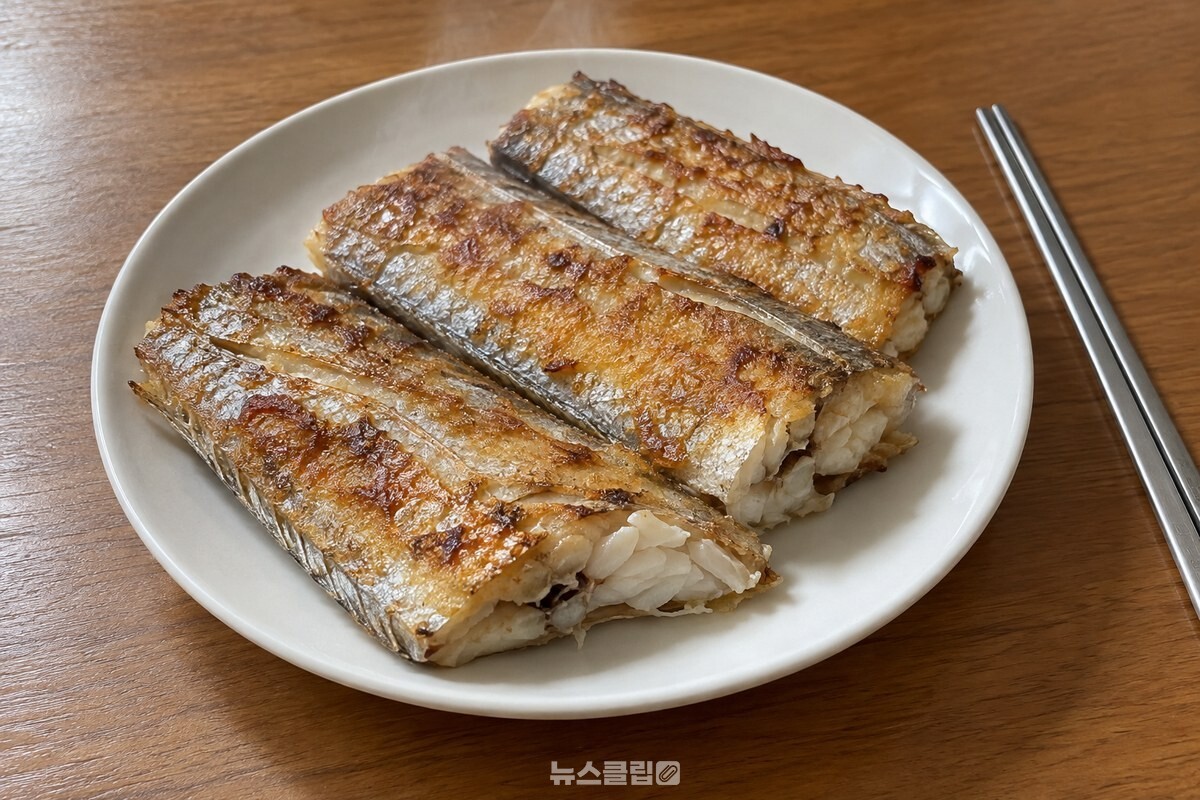 노릇하게 구워 접시에 담은 갈치구이 / 기사 이해를 돕기 위한 생성형 이미지