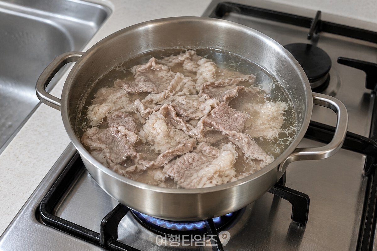 맑은 물에 익어 회색빛을 띠는 차돌박이 / 기사 이해를 돕기 위한 생성형 이미지
