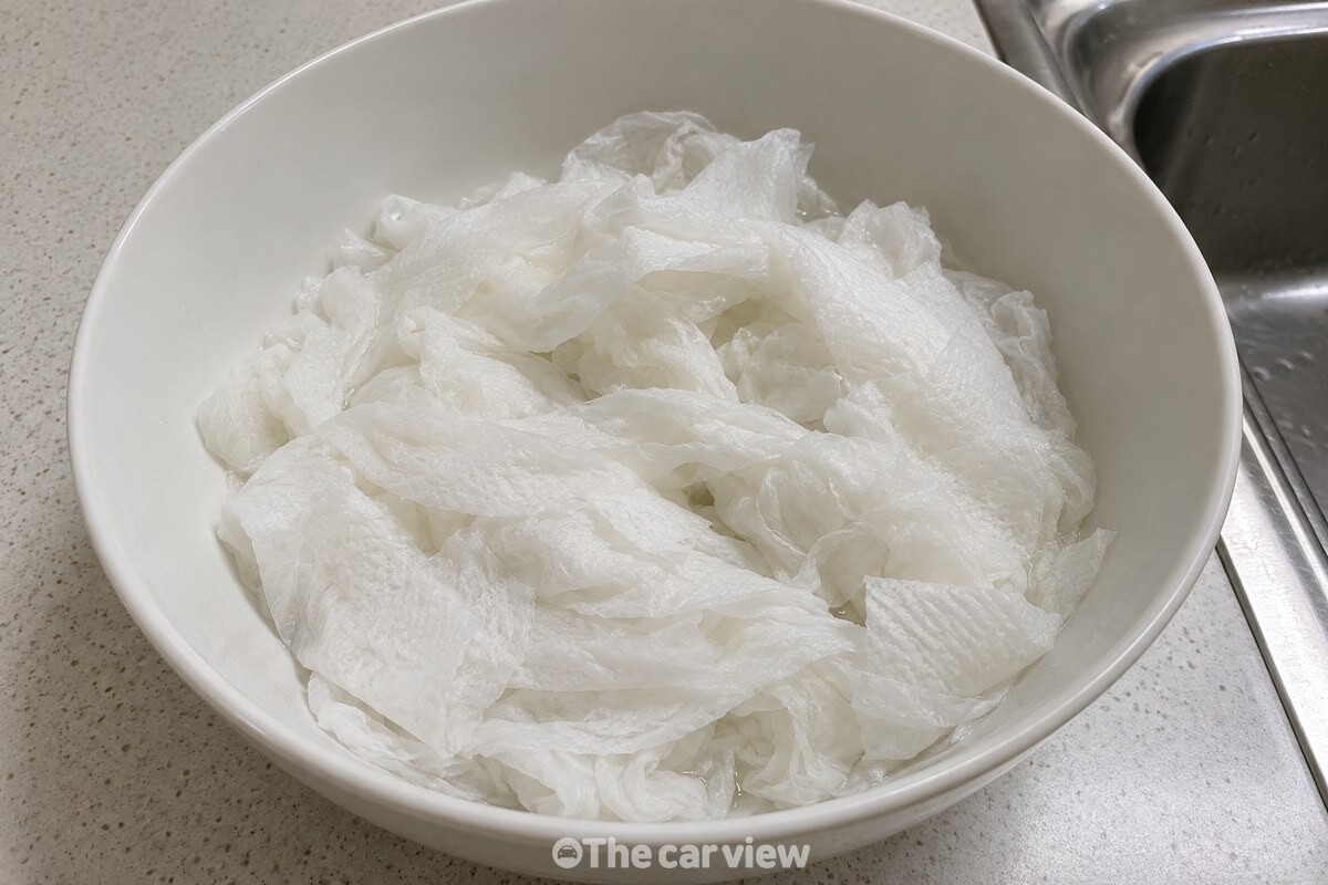 부드럽게 풀린 휴지 섬유가 담긴 깨끗한 큰 그릇 / 기사 이해를 돕기 위한 생성형 이미지