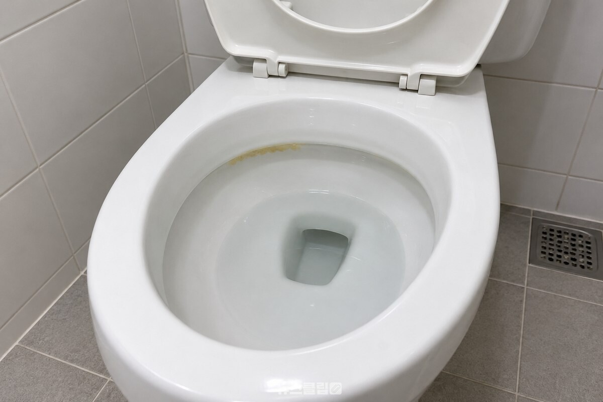테두리 안쪽에 옅은 누런 선이 남은 흰 변기 / 기사 이해를 돕기 위한 생성형 이미지