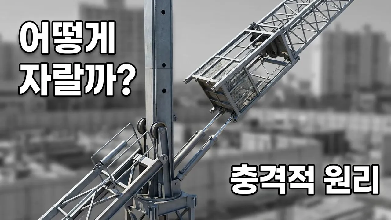 초고층 빌딩 위 타워크레인은 어떻게 올라가고 스스로 내려올까?