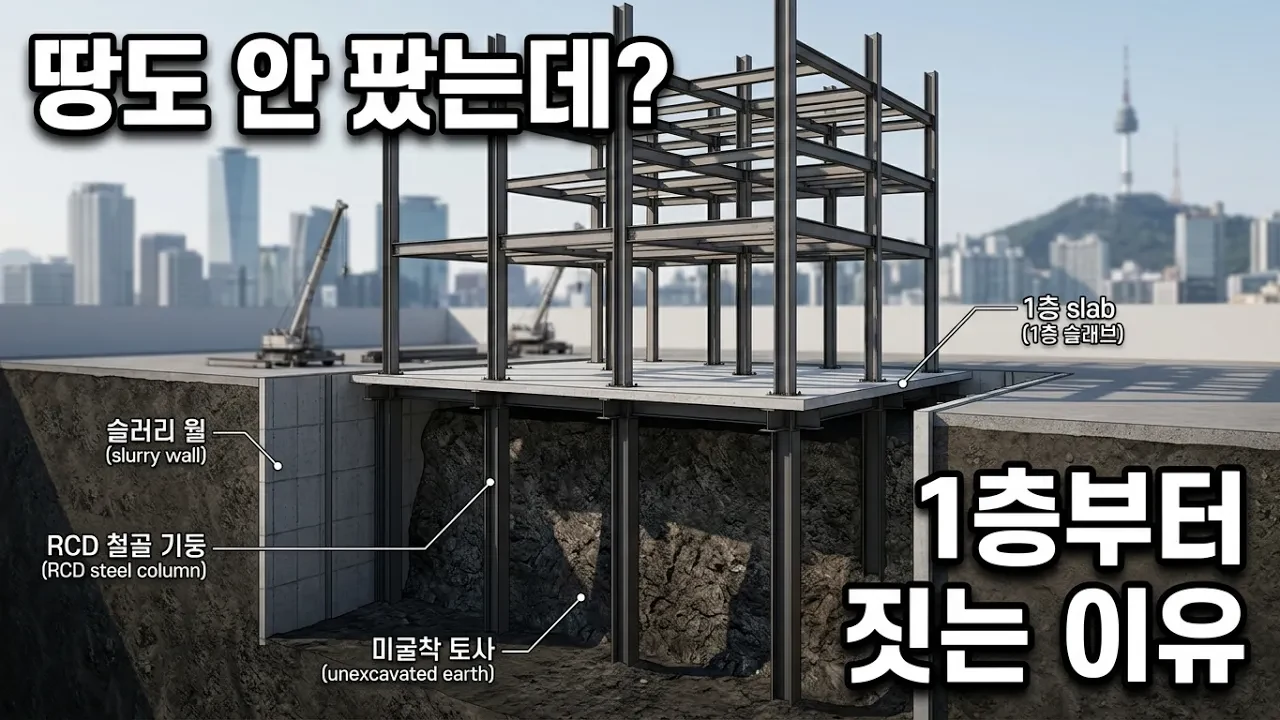 땅도 안 팠는데 1층부터 짓는 이유, 역타공법의 공학적 원리