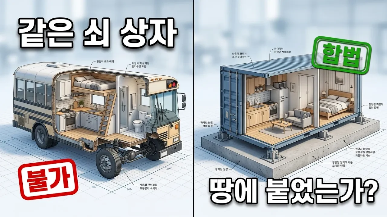 컨테이너는 집이 되고 폐버스는 불법이 되는 건축법의 비밀