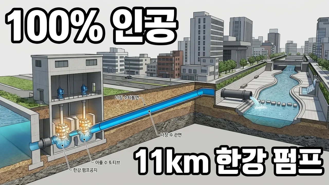 청계천 물은 산이 아니라 한강 펌프에서 옵니다
