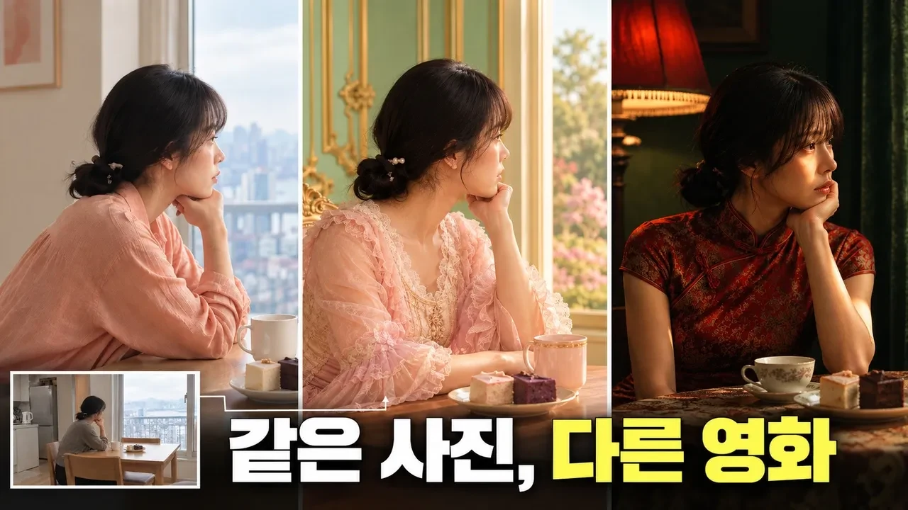 같은 사진을 세 편의 영화 분위기로 바꿔봤습니다