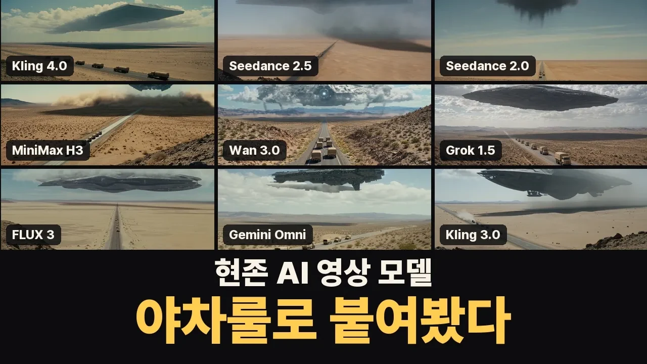 AI 영상 모델 9개, 한 번에 비교해 봤습니다